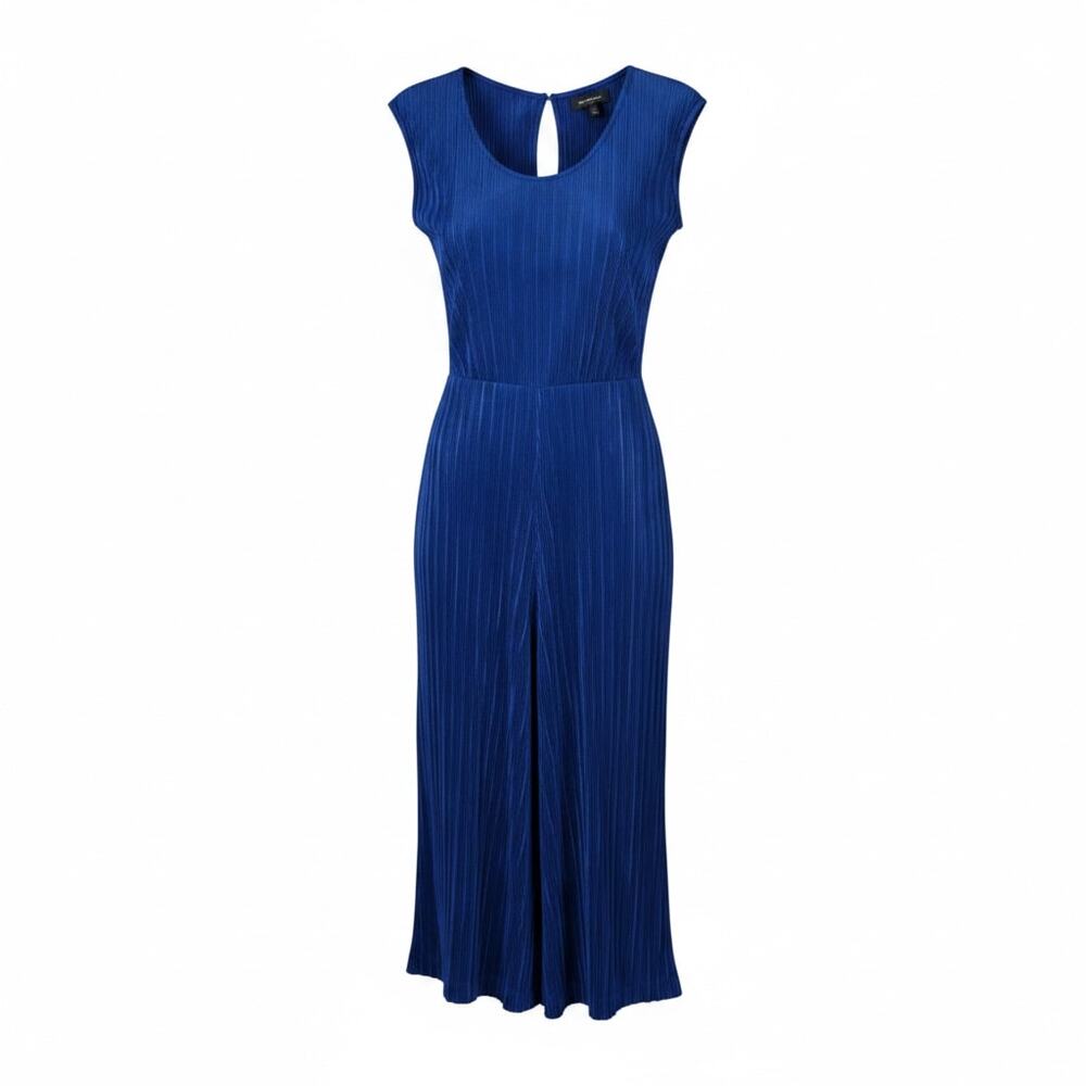 Maeve (Anthropologie) Royal Blue pleated jumpsuit with tie waist and wide leg :